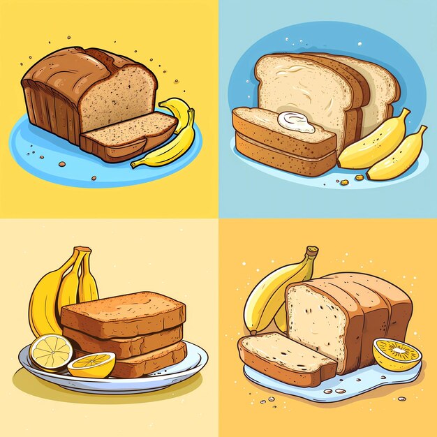 Vector banana bread