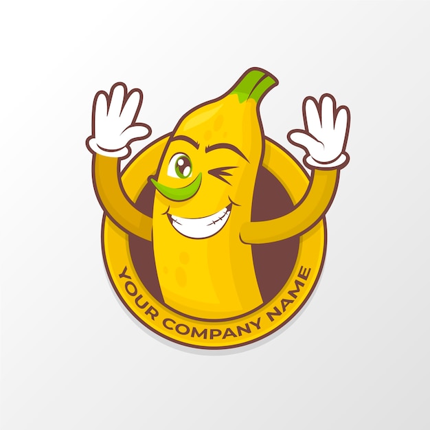 Vector banana character logo