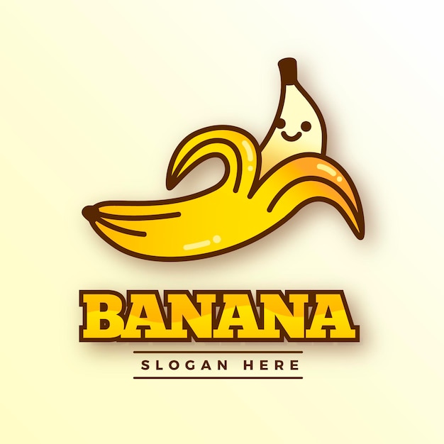 Vettore logo del personaggio di banana