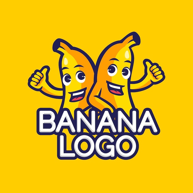 Modello di logo di caratteri di banana