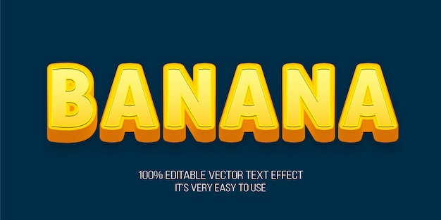 Banana color 3d text effect