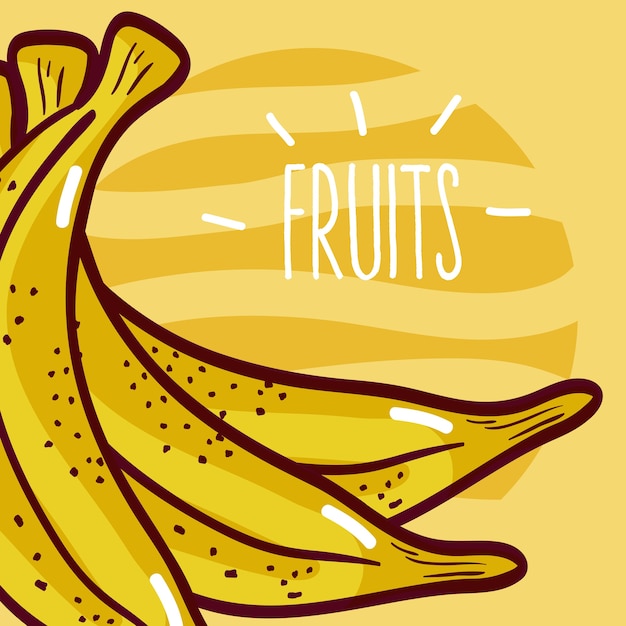 Banana colorful fruits cartoons