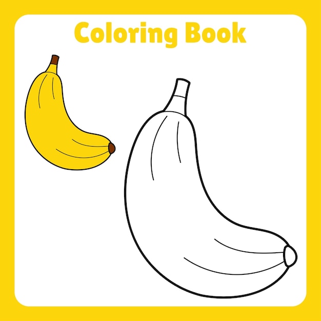 Vector banana coloring book for kids