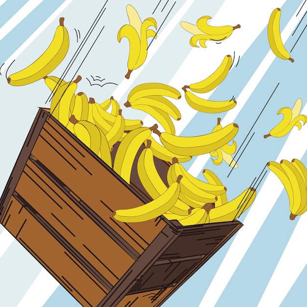 Vector banana crate