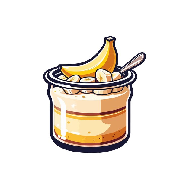 Vector banana dessert ai gegenereerd beeld