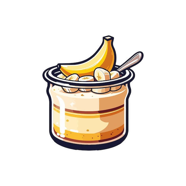 Vettore dessert di banana ai immagine generata