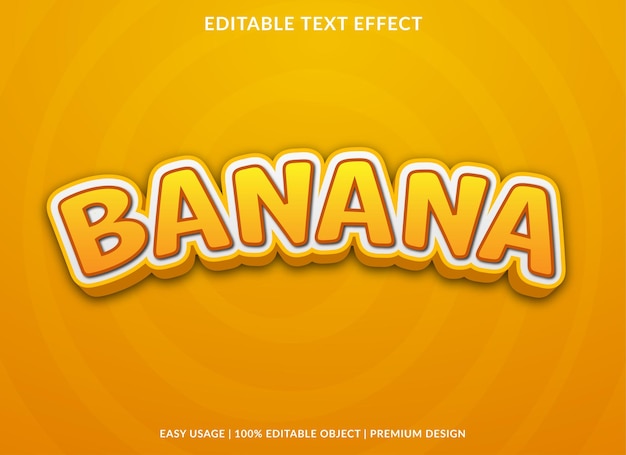 Banana editable text effect template with abstract background use for business logo and brand