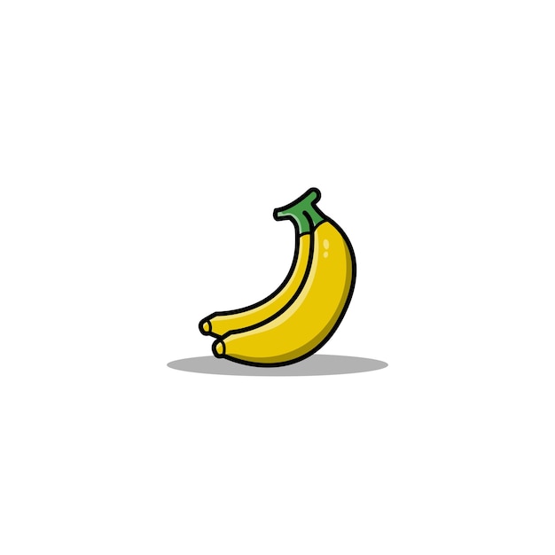 Banana flat icon design logo