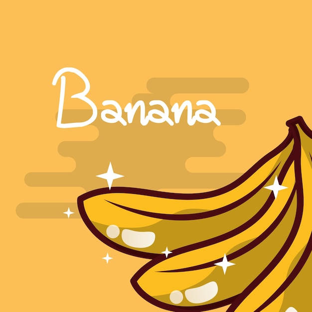 Delizioso poster di frutta banana splendente