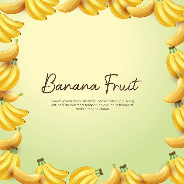 Vector banana fruit frame background design