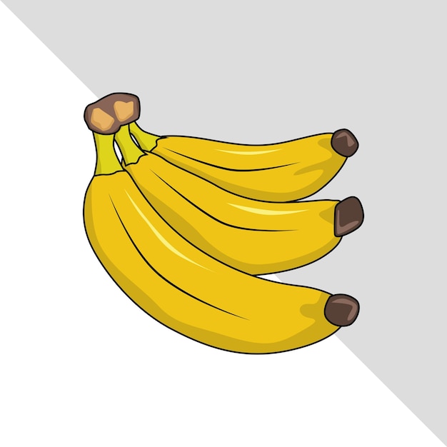 banana fruit illustration 2d flat graphic