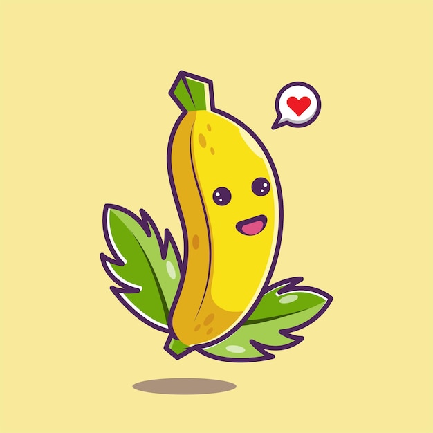 Vector banana fruit illustration cartoon banana concept