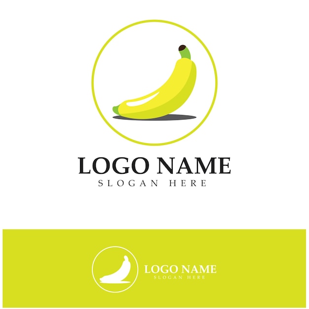 Banana fruit logo icon design vector