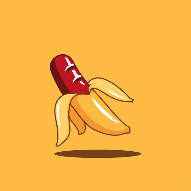 Банановый фрукт с колбасой внутри