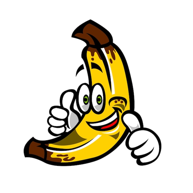 Банан показывает большой палец вверх.
