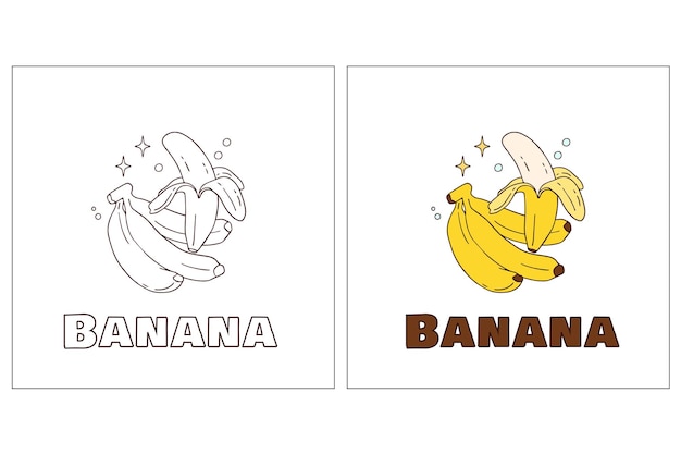 Banana Hand Drawn Coloring Page