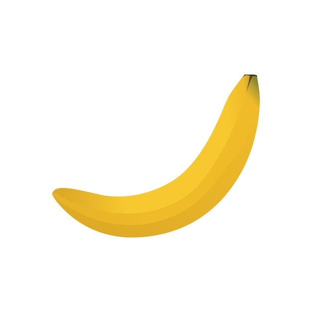 Банановая иконка простого цвета для логотипа десертная иконка фруктовой еды для веб-градиента