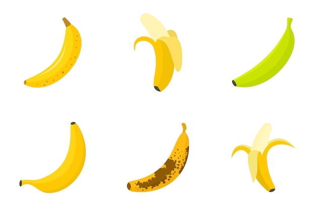 Banana icons set