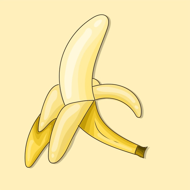 Banana illustration sketch style. hand drawn banana. yellow banana draw. sketch vector