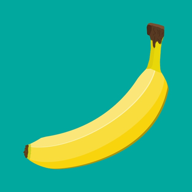 Banana isolated on green