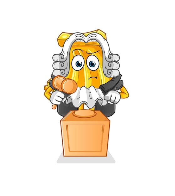 Banana judge holds gavel. character vector