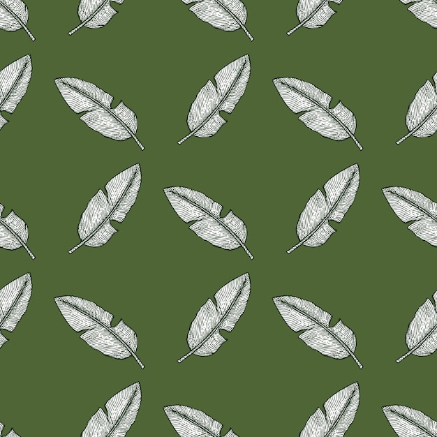 바나나 잎 원활한 patternVintage 열 대 지점 조각 스타일