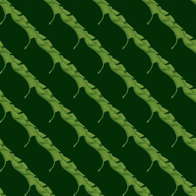 Vector banana leaves seamless patternvintage tropical branch in engraving style