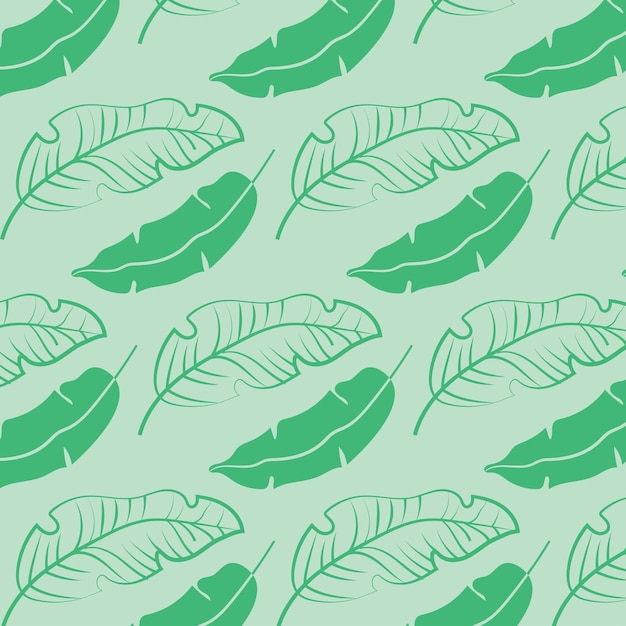 Vector banana leaves tropic vector fashion pattern