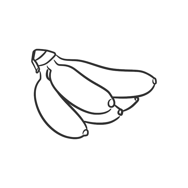 Illustrazione di vettore di banana line art