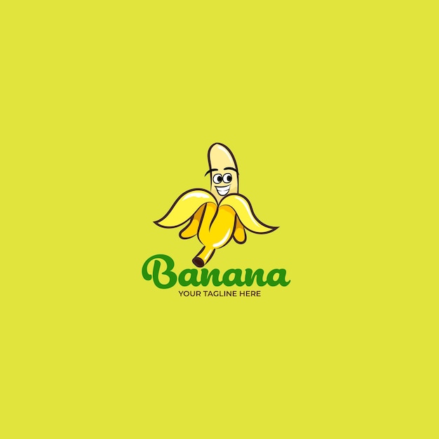 Banana logo character cartoon illustration