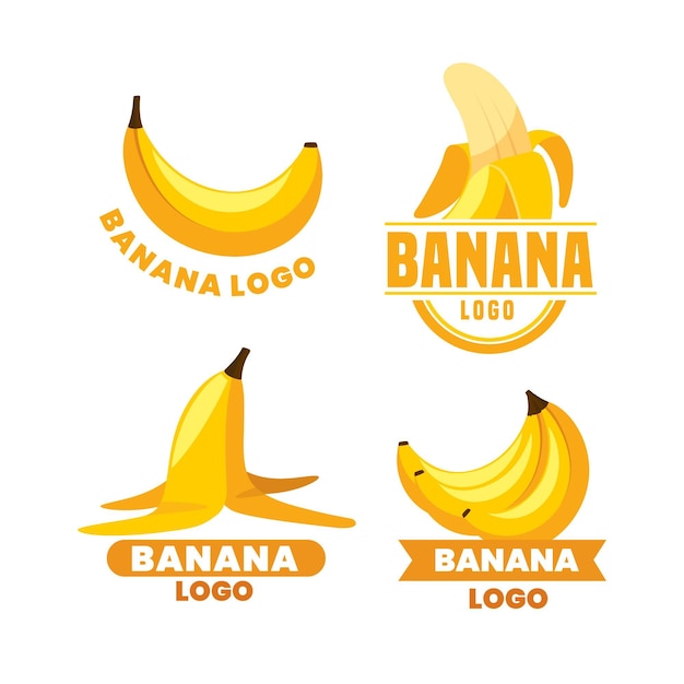 Vector banana logo collection