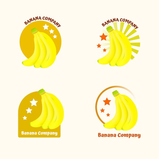 Vector banana logo collection