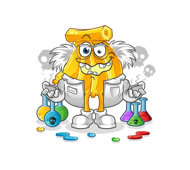 Banana mad scientist illustration character vector