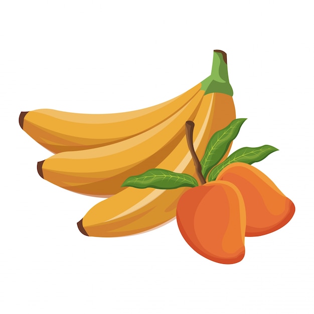 тропическая пища банана и манго