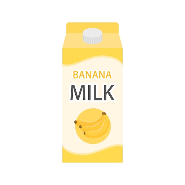 ベクトル 白い背景のバナナミルクベクトルイラスト バナナミールクは美味しい飲み物です