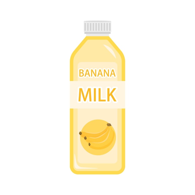 ベクトル 白い背景のバナナミルクベクトルイラスト バナナミールクは美味しい飲み物です