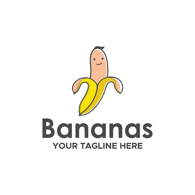 Banana logo moderno illustrazione vettoriale d'archivio originale ed elegante