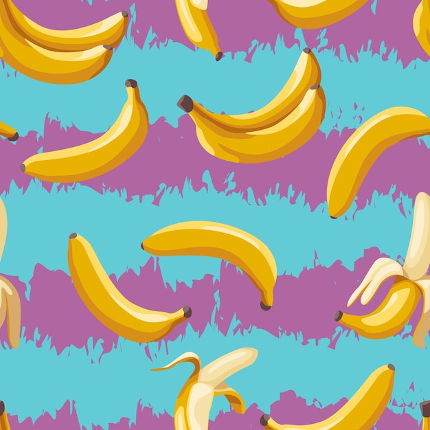 Banana pattern on the background of stripes