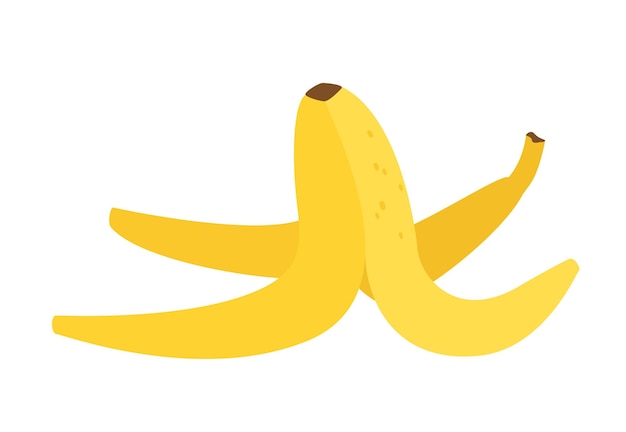 Banana peel Organic trash Waste Trash sorting recycling Vector illustration