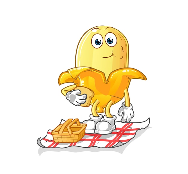 The banana on a picnic cartoon. cartoon mascot