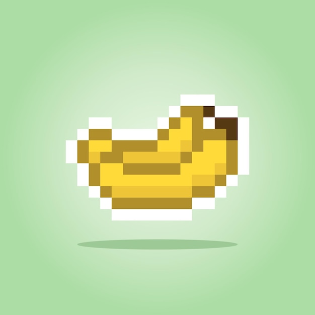 Vector banana pixels vector illustration of 8 bit game assets