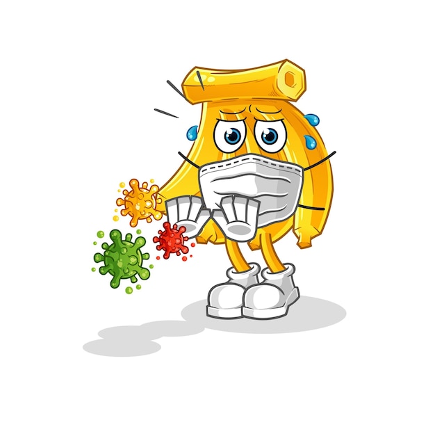 Vector banana refuse viruses cartoon. cartoon mascot vector