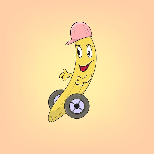 Banana road smile mascot