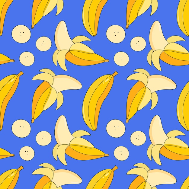 Banana seamless pattern vector illustrationdesign elements for menus advertisements and covers