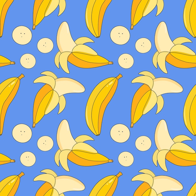 Banana seamless pattern vector illustrationdesign elements for menus advertisements and covers