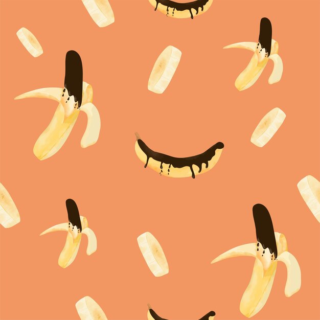 Vector banana seamless pattern