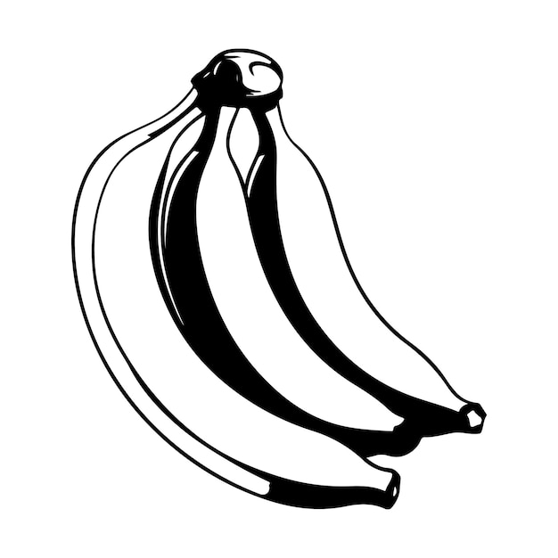 Banana Silhouette clipart on a white background