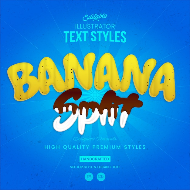 Banana split text style