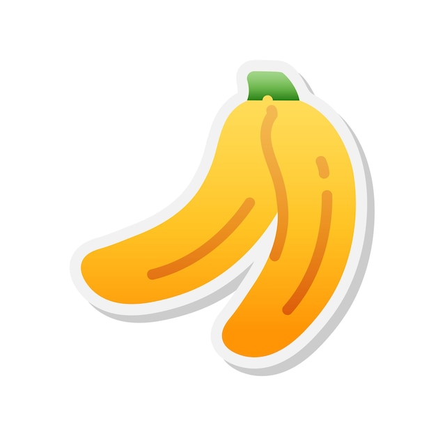 Банановая наклейка значок векторные иллюстрации