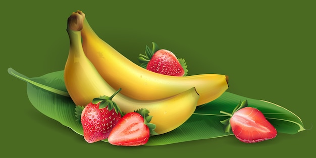 Banana and strawberry